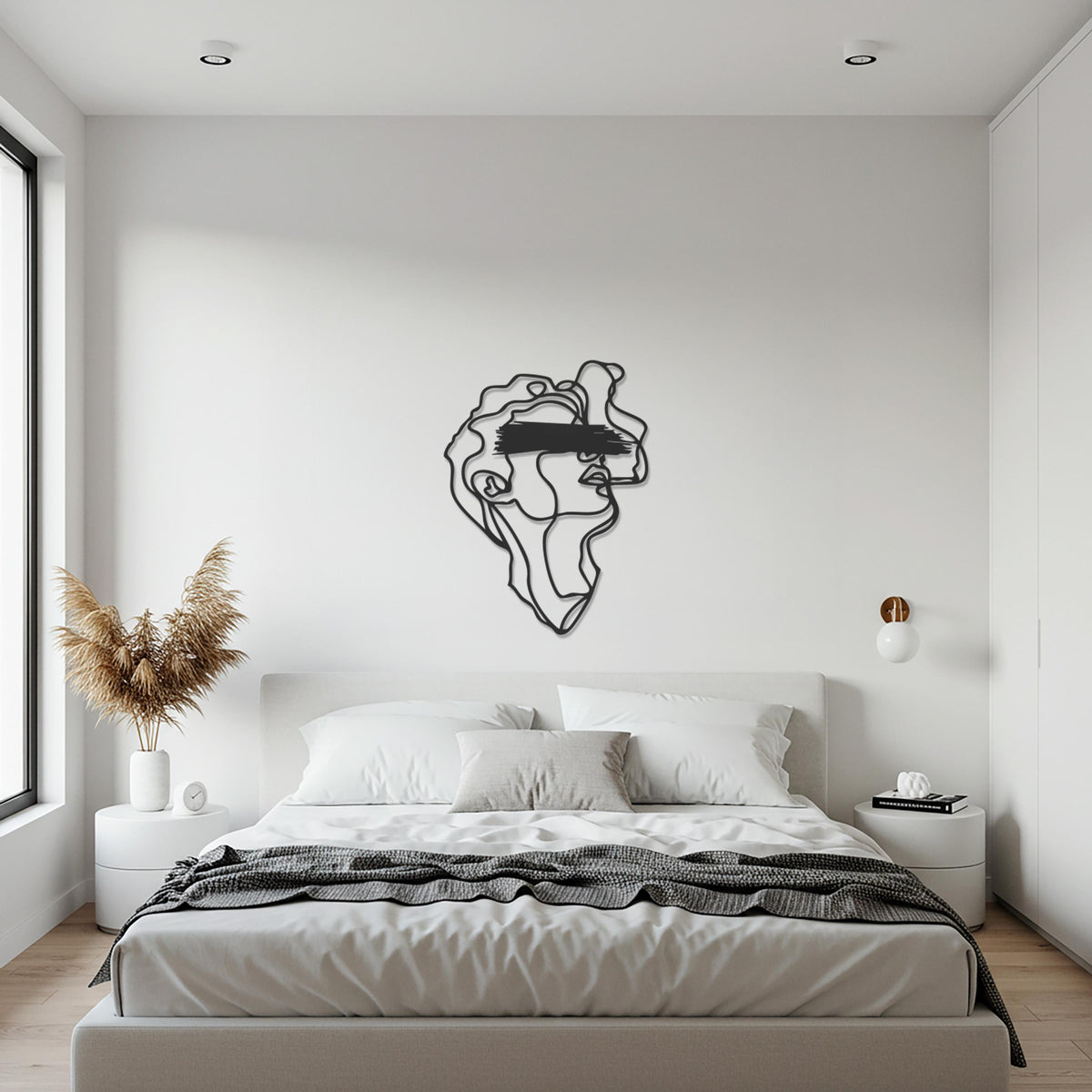 Abstract Face Metal Wall Art, Modern Minimalist Line Art Sculpture, Unique Human Expression Decor, Contemporary Home Wall Decoration