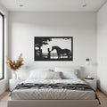 Horse and Girl Metal Wall Art, Rustic Farmhouse Horse Decor, Country Silhouette Wall Hanging for Living Room, Stable or Ranch Homes