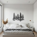 Pine Tree Metal Wall Art, Nature Forest Silhouette Metal Wall Decor, Rustic Woodland Style Hanging for Cabin, Lodge and Modern Homes