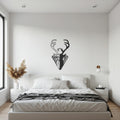 Geometric Deer Metal Wall Art, Modern Stag Silhouette Metal Wall Hanging, Rustic Lodge Inspired Deer Head Wall Decor for Home and Cabin