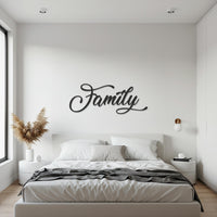 Family Metal Wall Art, Inspirational Quote Steel Decor, Modern Calligraphy Word Sign, Elegant Home Accent and Heartfelt Gift for Loved Ones 5