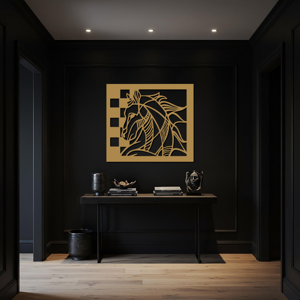 Horse Metal Wall Art, Abstract Horse Silhouette Steel Decor, Modern Equestrian Wall Accent, Unique Gift for Horse Lovers and Ranch Homes