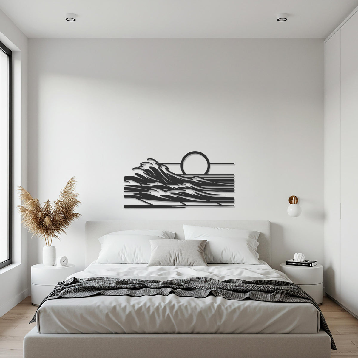 Ocean Wave Metal Wall Art, Minimalist Coastal Steel Wall Decor, Modern Nautical-Inspired Handmade Artwork for Beach House or Gift
