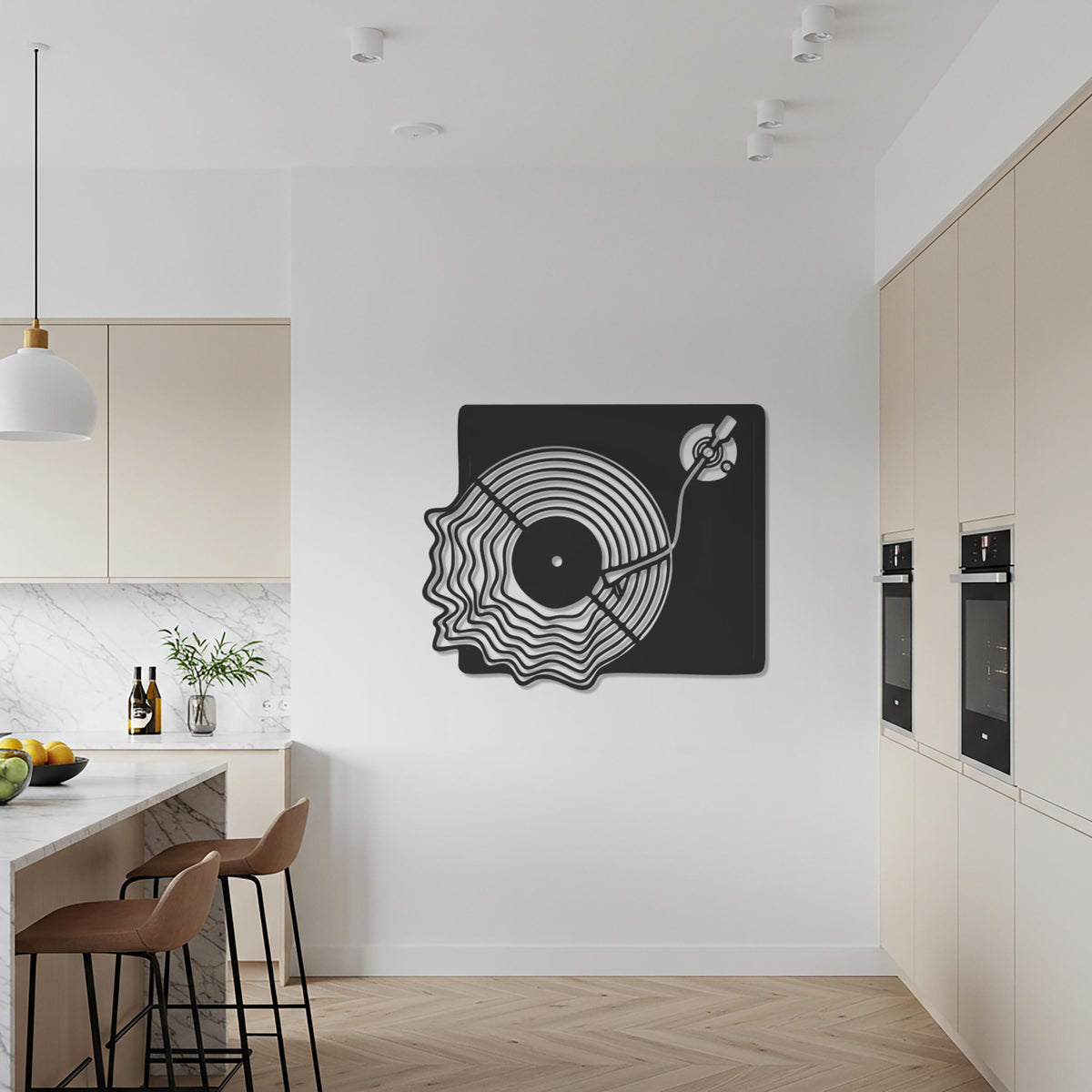 Vinyl Record Player Metal Wall Art, Retro Music Inspired Turntable Decor, Unique Steel Wall Hanging for Music Lovers & Stylish Homes