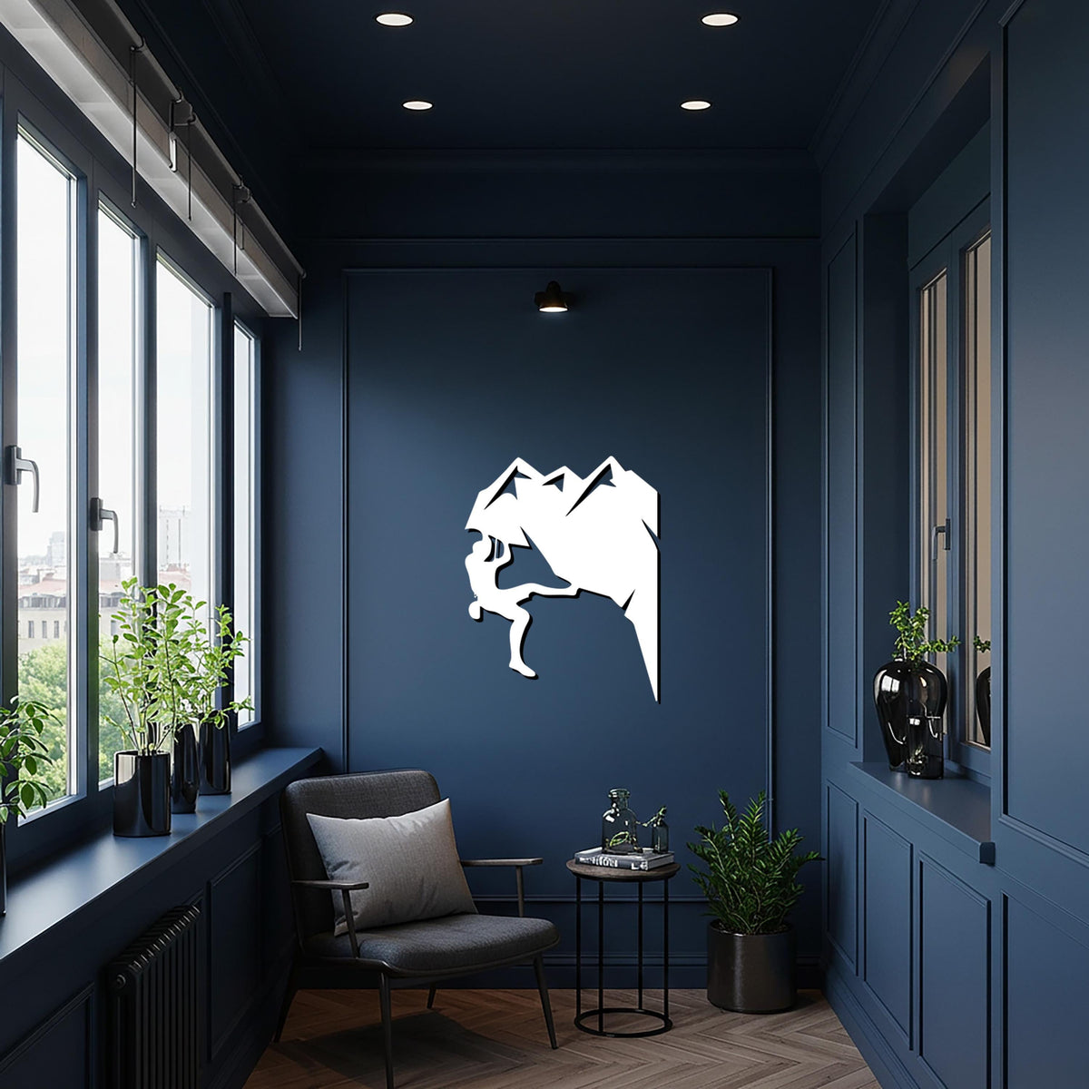 Mountain Climber Metal Wall Art, Adventure Inspired Steel Wall Decor for Outdoor Lovers, Hiking Enthusiasts and Unique Sporty Gift Idea