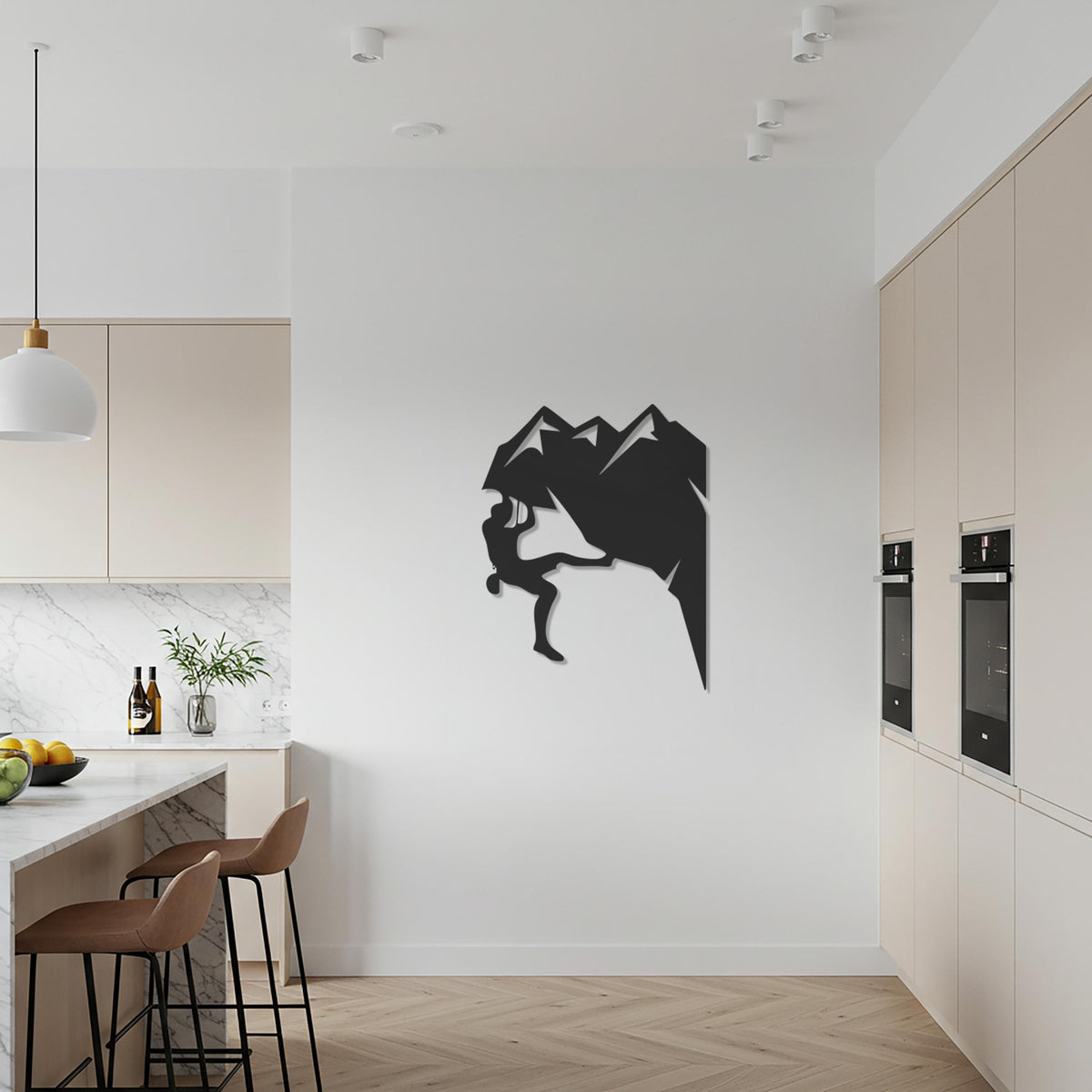 Mountain Climber Metal Wall Art, Adventure Inspired Steel Wall Decor for Outdoor Lovers, Hiking Enthusiasts and Unique Sporty Gift Idea