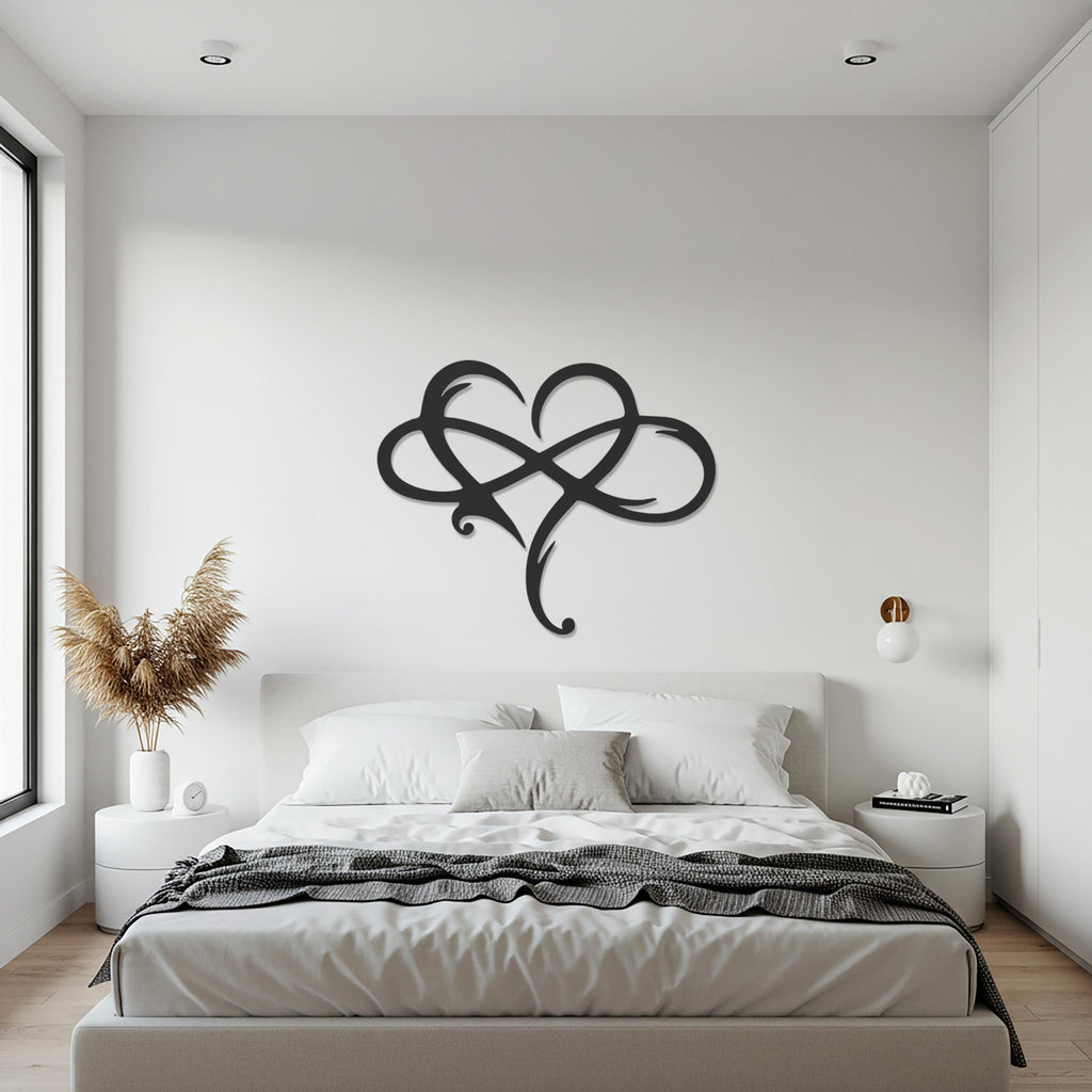 Heart Metal Wall Art, Modern Romantic Steel Wall Decor for Couples, Anniversary Gift Idea, Wedding Decoration and Elegant Home Accent