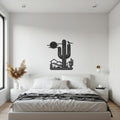 Cactus Metal Wall Art, Desert Sunset Steel Wall Decor, Minimalist Nature-Inspired Metal Artwork, Modern Living Room & Gift for Nature Lovers