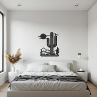 Cactus Metal Wall Art, Desert Sunset Steel Wall Decor, Minimalist Nature-Inspired Metal Artwork, Modern Living Room & Gift for Nature Lovers 1
