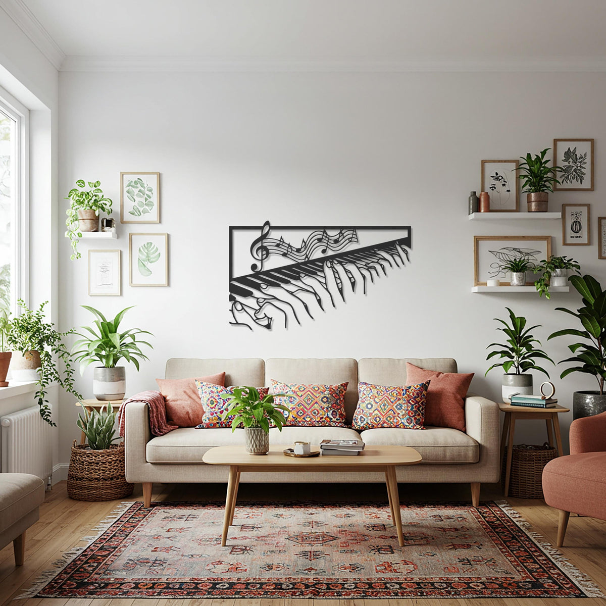 Piano Keys Metal Wall Art, Abstract Music Inspired Steel Artwork, Modern Musician Gift, Elegant Black Metal Decor for Creative Interiors