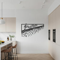 Piano Keys Metal Wall Art, Abstract Music Inspired Steel Artwork, Modern Musician Gift, Elegant Black Metal Decor for Creative Interiors 6