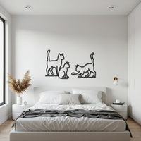 Playful Cat Trio Metal Wall Art, Modern Black Cat Silhouette, Minimalist Animal Wall Décor, Perfect Gift for Cat Lovers and Home Interiors 1