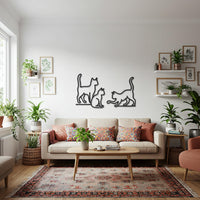 Playful Cat Trio Metal Wall Art, Modern Black Cat Silhouette, Minimalist Animal Wall Décor, Perfect Gift for Cat Lovers and Home Interiors 4
