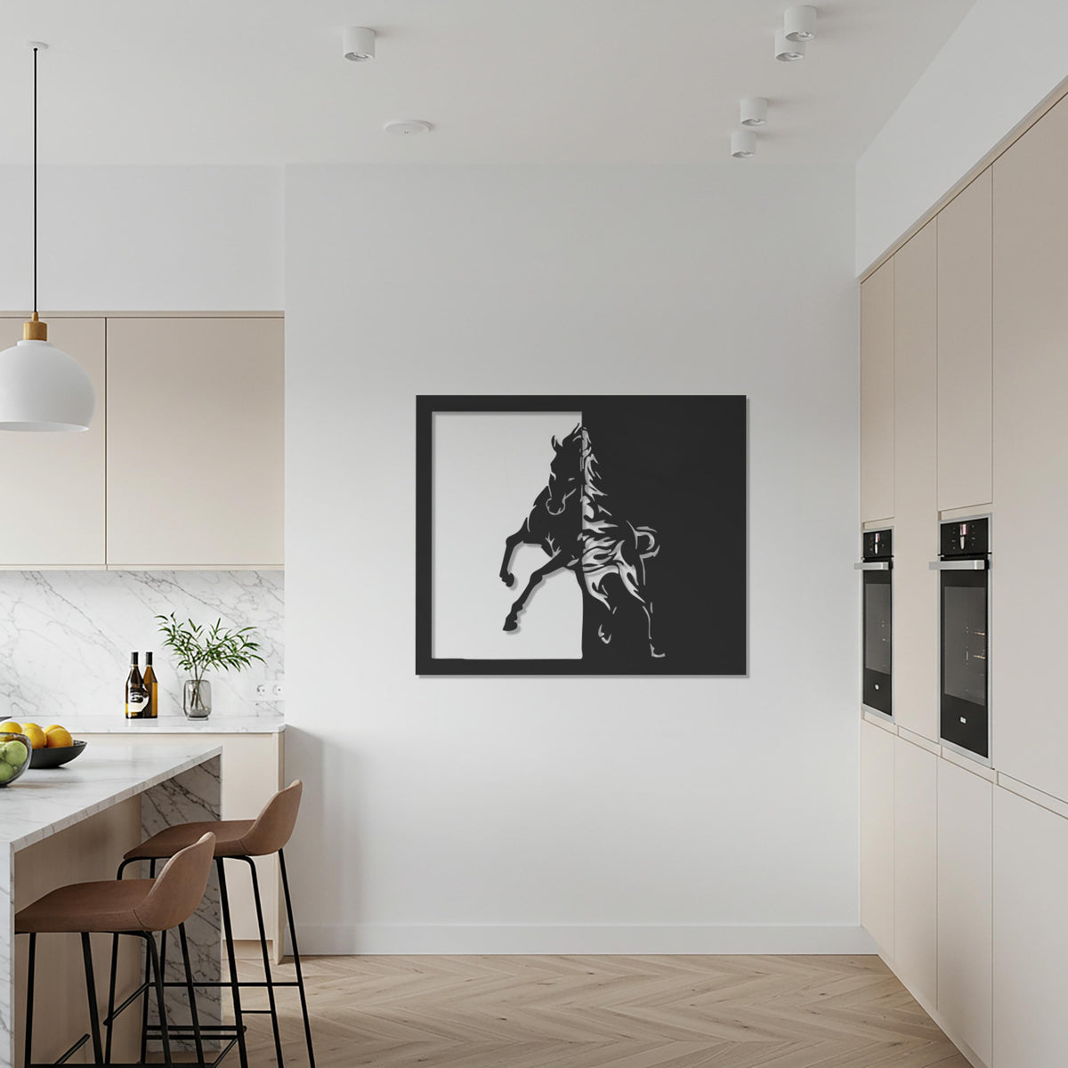 Horse Metal Wall Art, Minimalist Horse Silhouette Steel Wall Decor, Modern Equine Wall Accent for Living Room, Bedroom or Office