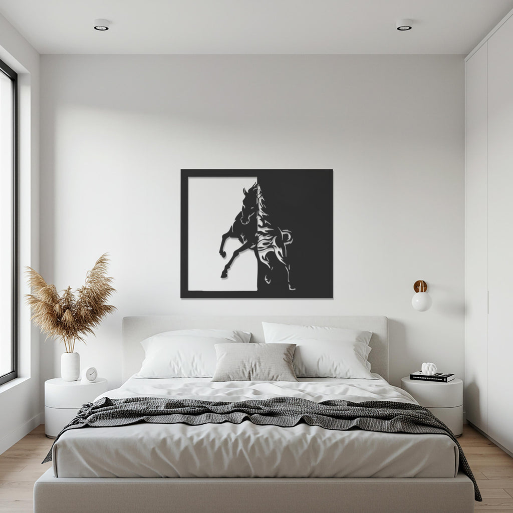Horse Metal Wall Art, Minimalist Horse Silhouette Steel Wall Decor, Modern Equine Wall Accent for Living Room, Bedroom or Office