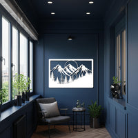 Mountain Landscape Metal Wall Art, Nature Inspired Decor, Rustic Cabin Wall Sculpture, Modern Rectangular Wall Hanging for Living Room 3