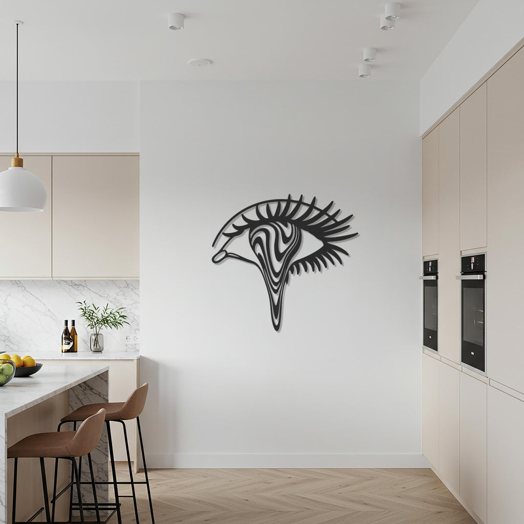 Eye Metal Wall Art, Modern Abstract Face Sculpture, Minimalist Line Design, Contemporary Home Decor, Unique Artistic Wall Hanging