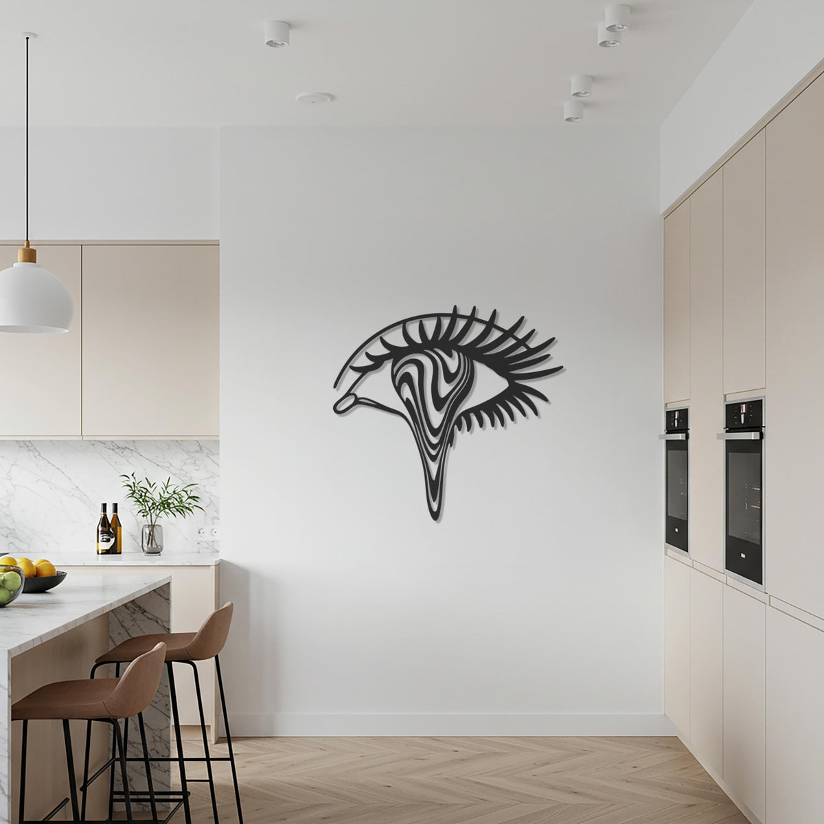Eye Metal Wall Art, Modern Abstract Face Sculpture, Minimalist Line Design, Contemporary Home Decor, Unique Artistic Wall Hanging