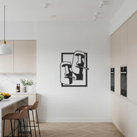 Moai Face Metal Wall Art, Modern Easter Island Sculpture Decor, Minimalist Black Steel Wall Accent for Unique Homes, Offices and Studios 6