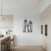 Giraffe Metal Wall Art, Safari Animal Decor, Funny Giraffe Silhouette, Modern Metal Artwork, Unique Safari Wall Accent for Home 1