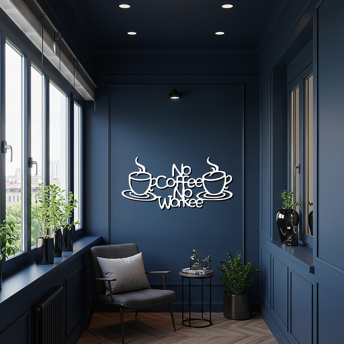 No Coffee No Workee, Funny Coffee Metal Wall Art, Kitchen Coffee Sign, Modern Coffee Bar Decoration, Unique Coffee Lover Gift Decor Piece