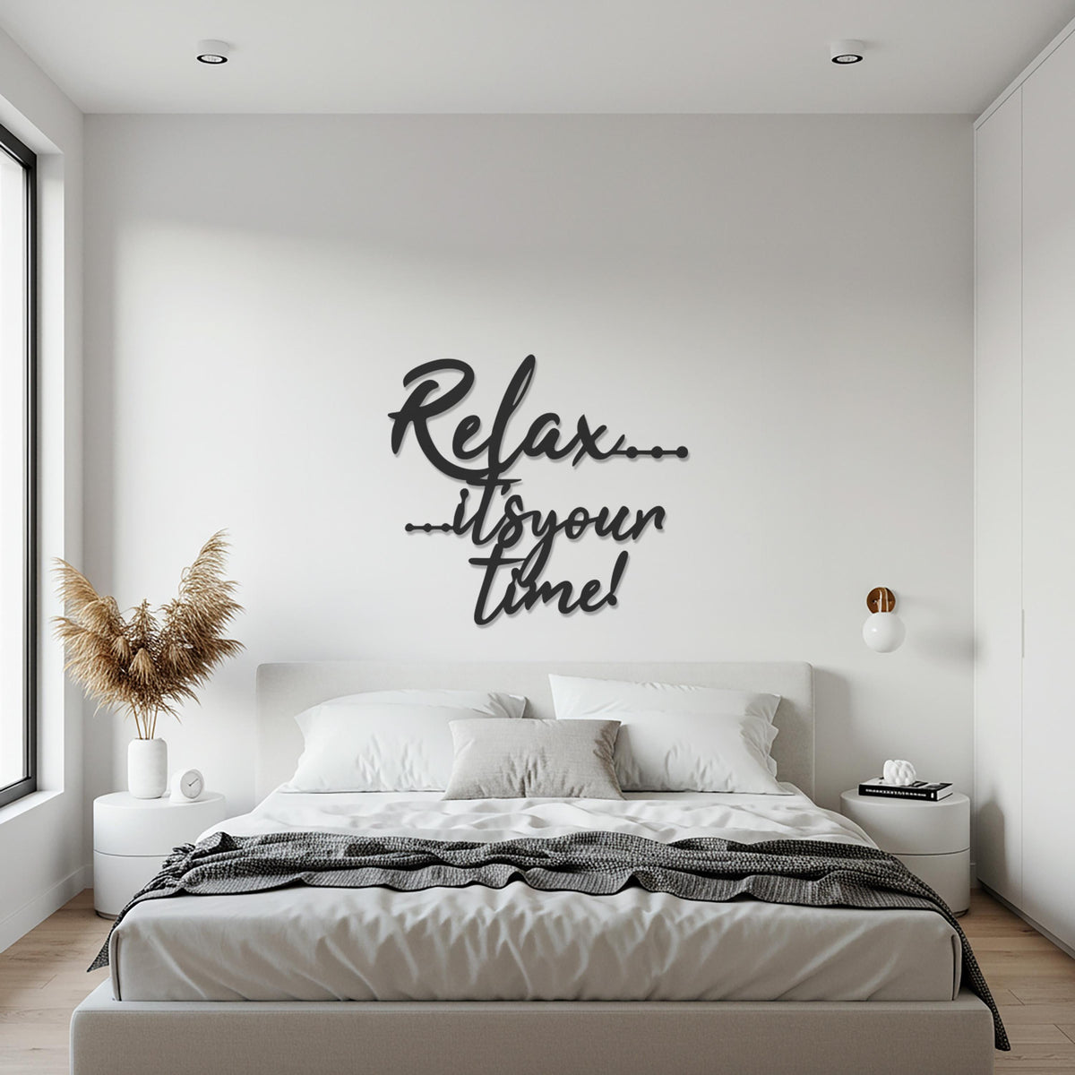 Relax Quote, Metal Wall Art, Motivational Word Sign for Modern Homes, Inspirational Room Accent, Relaxation Message Wall Decor Gift