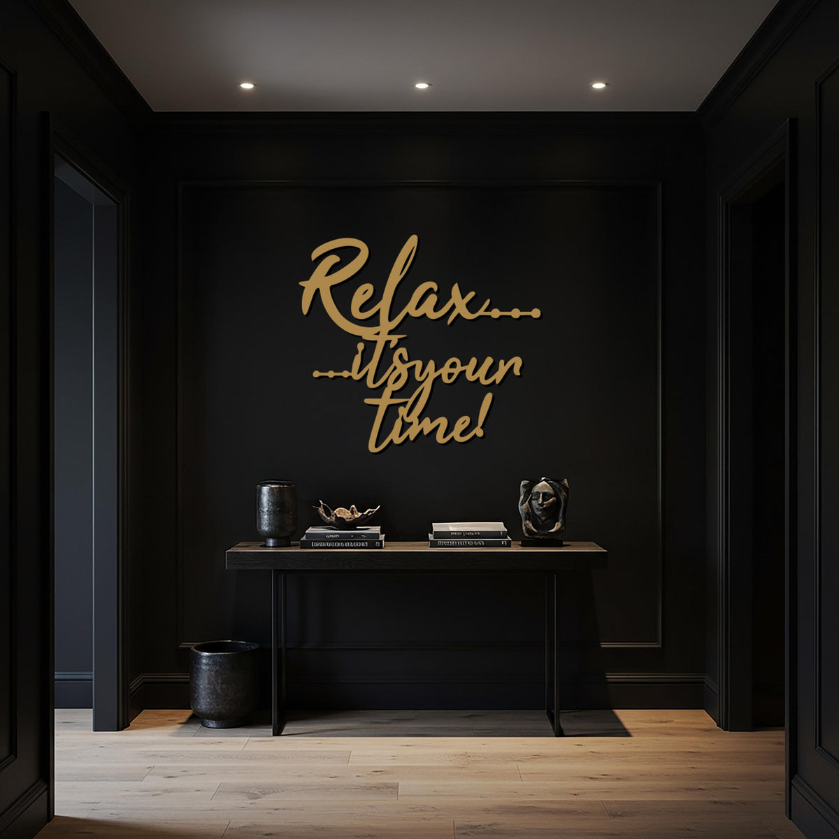 Relax Quote, Metal Wall Art, Motivational Word Sign for Modern Homes, Inspirational Room Accent, Relaxation Message Wall Decor Gift