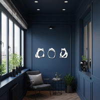 Frog Trio Metal Wall Art, Funny Animal Silhouette Decor, Modern Steel Wall Sculpture, Quirky Minimalist Amphibian Design for Kitchen 3