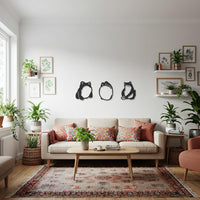 Frog Trio Metal Wall Art, Funny Animal Silhouette Decor, Modern Steel Wall Sculpture, Quirky Minimalist Amphibian Design for Kitchen 4