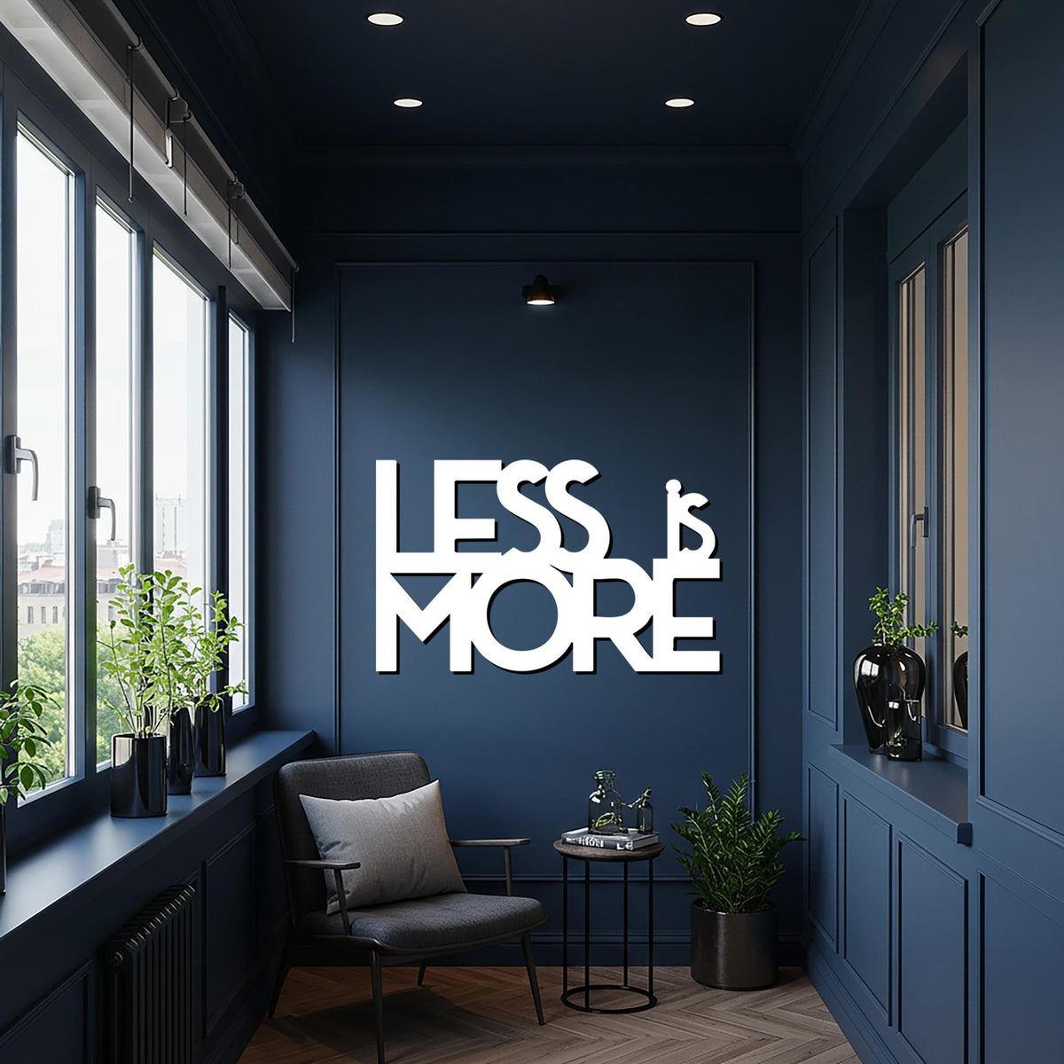 Less is More Sign, Metal Wall Art, Quote Sign, Minimalist Wall Decor, Metal Sign, Metal Typography Art, Modern Office Art, Home Decor Gift