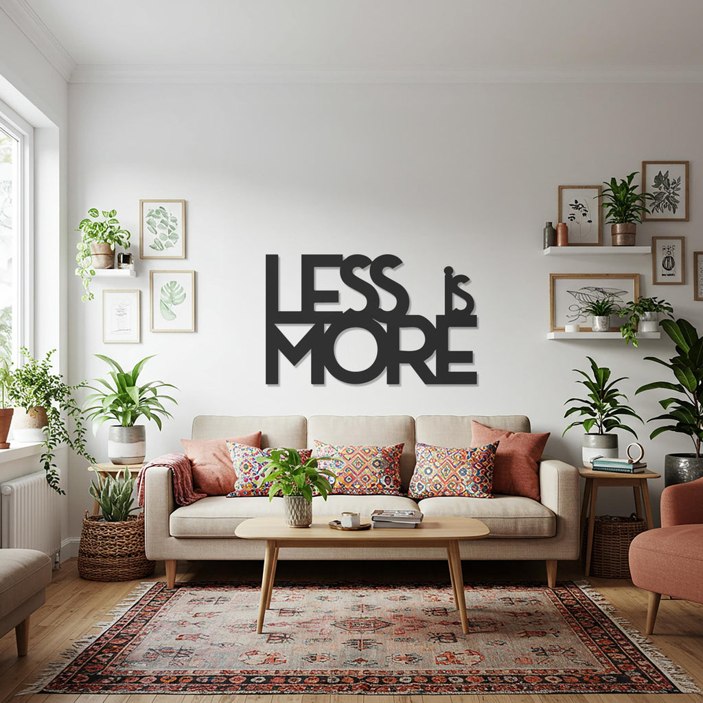 Less is More Sign, Metal Wall Art, Quote Sign, Minimalist Wall Decor, Metal Sign, Metal Typography Art, Modern Office Art, Home Decor Gift