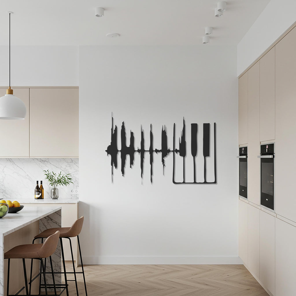 Piano Sound Wave Wall Art, Metal Wall Sign, Music Wall Decor, Metal Artwork, Soundwave Art Sign, Modern Musician Gift, Minimalist Music Art