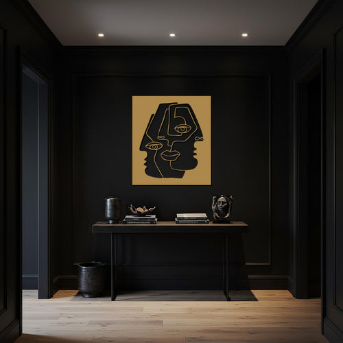Abstract  Wall Decor, Face Line Art Wall Decor, Metal Dual Face Art, Modern Gift, Minimalist Wall Sculpture, Contemporary Home Accent