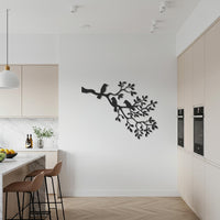 Bird Wall Art, Metal Tree Branch Decor, Modern Gift, Nature Wall Sign, Minimalist Home Decoration, Artistic Metal Wall Sculpture 1