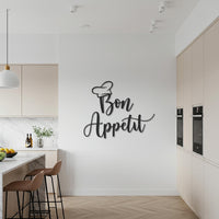 Bon Appetit Wall Art, Kitchen Metal Sign, Modern Gift, Dining Room Decor, Chef Wall Sculpture, Kitchen Quote Art, Kitchen Wall Decor 6