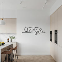 Dog Wall Art, Minimalist Line Metal Sign, Pet Lover Gift, Modern Home Decor, Sleeping Dog Art, Metal Wall Sculpture, Animal Art Design 6