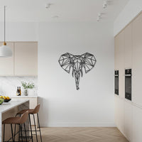 Geometric Sign, Elephant Metal Wall Art, Modern Animal Decor, Minimalist Safari Design, Contemporary Home Accent, Wildlife Wall Sculpture 1