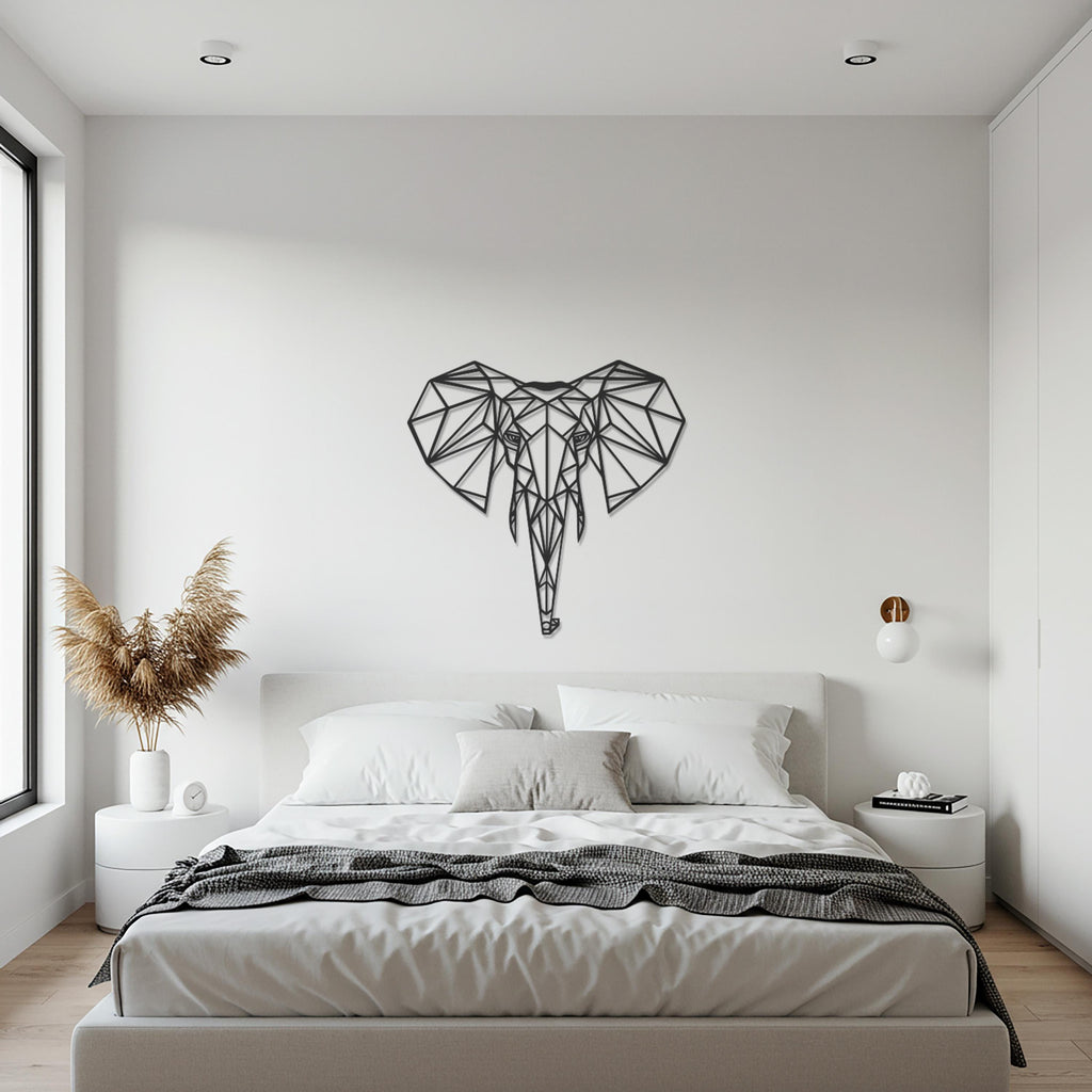 Geometric Sign, Elephant Metal Wall Art, Modern Animal Decor, Minimalist Safari Design, Contemporary Home Accent, Wildlife Wall Sculpture