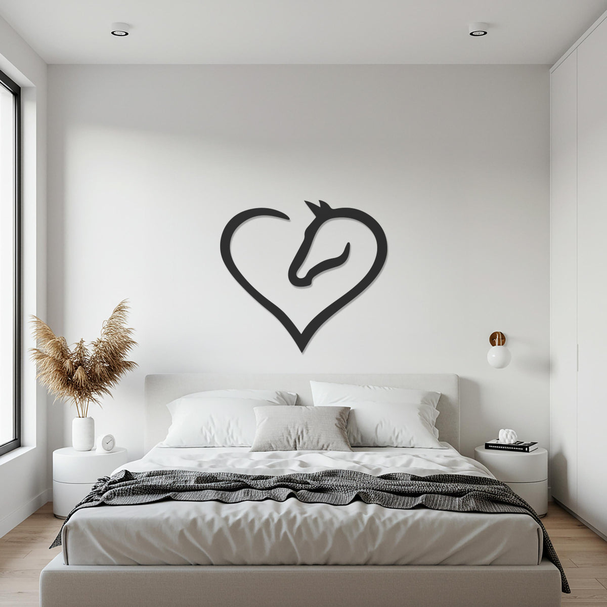 Horse Heart Metal Wall Art, Equestrian Home Decor, Minimalist Animal Design, Horse Lover Gift, Modern Farmhouse Wall Sculpture, Rustic Art