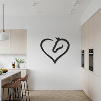 Horse Heart Metal Wall Art, Equestrian Home Decor, Minimalist Animal Design, Horse Lover Gift, Modern Farmhouse Wall Sculpture, Rustic Art 5