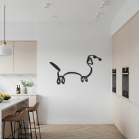 Dachshund Wall Sign, Metal Wall Art, Minimalist Dog Decor, Modern Pet Line Sculpture, Sausage Dog Lover Gift, Contemporary Home Design 1