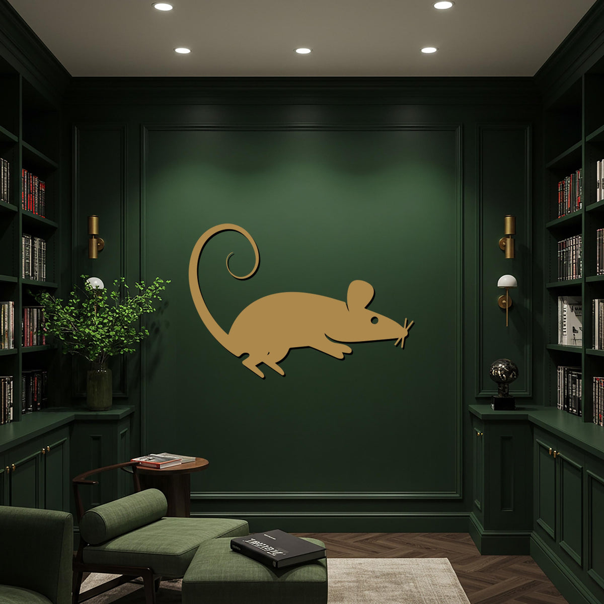 Mouse Metal Wall Art, Minimal Animal Silhouette Decor, Modern Rat Wall Sculpture, Playful Metal Artwork, Contemporary Home Accent
