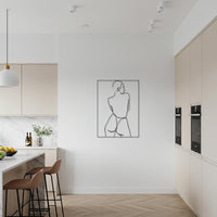 Female Body Line Art, Minimalist Metal Wall Art, Nude Woman Silhouette, Modern Abstract Wall Decor, Bedroom Decor, Aesthetic Wall Sculpture 6