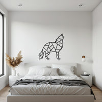 Geometric Sign, Metal Wall Art, Wolf Wall Art, Howling Wolf Decor, Bedroom Decor,, Living Room Decor, New Home Gift, Animal Lovers Gift 1