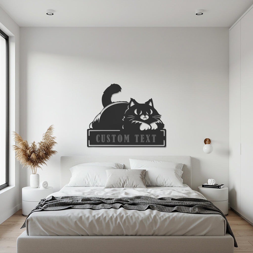 Custom Cat Metal Sign, Personalized Pet Name Wall Art, Cat Lover Gift, Metal Cat Decor, Custom Name Plate Sign, Home Pet Wall Decoration