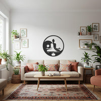 Yoga Meditation Yin Yang Metal Wall Art – Zen Decor, Spiritual Wall Hanging, Yoga Studio Decor, Mindfulness Gift, Metal Silhouette Art 1