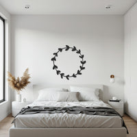 Leaf Wreath Metal Wall Art, Modern Gift, Minimalist Gift, Circle Branch Decor, Metal Nature Wall Hanging, Entryway Decor, Living Room Accent 5