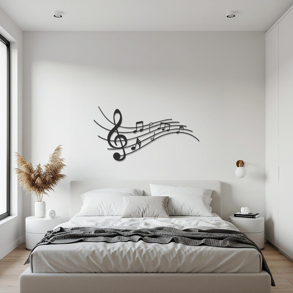 Music Wall Art, Metal Music Notes Sign, Treble Clef Wall Decor, Modern Wall Sculpture, Musician Gift, Studio Decoration, Home Decoration