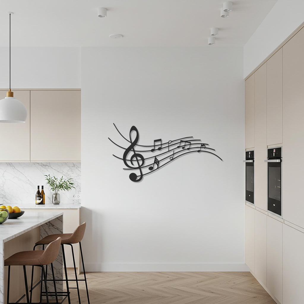 Music Wall Art, Metal Music Notes Sign, Treble Clef Wall Decor, Modern Wall Sculpture, Musician Gift, Studio Decoration, Home Decoration