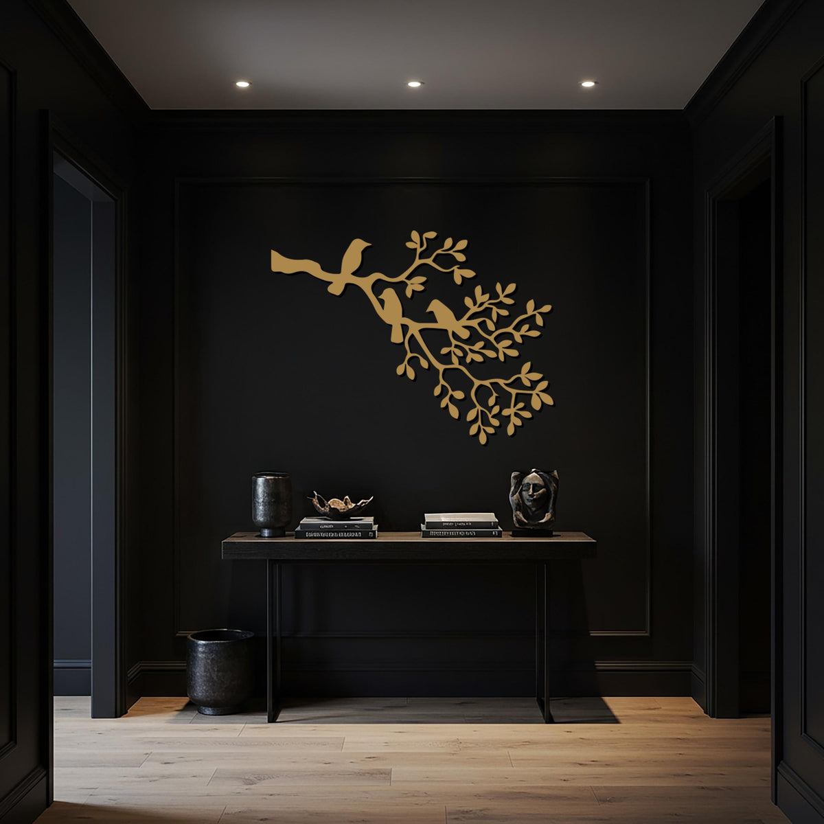 Bird Wall Art, Metal Tree Branch Decor, Modern Gift, Nature Wall Sign, Minimalist Home Decoration, Artistic Metal Wall Sculpture